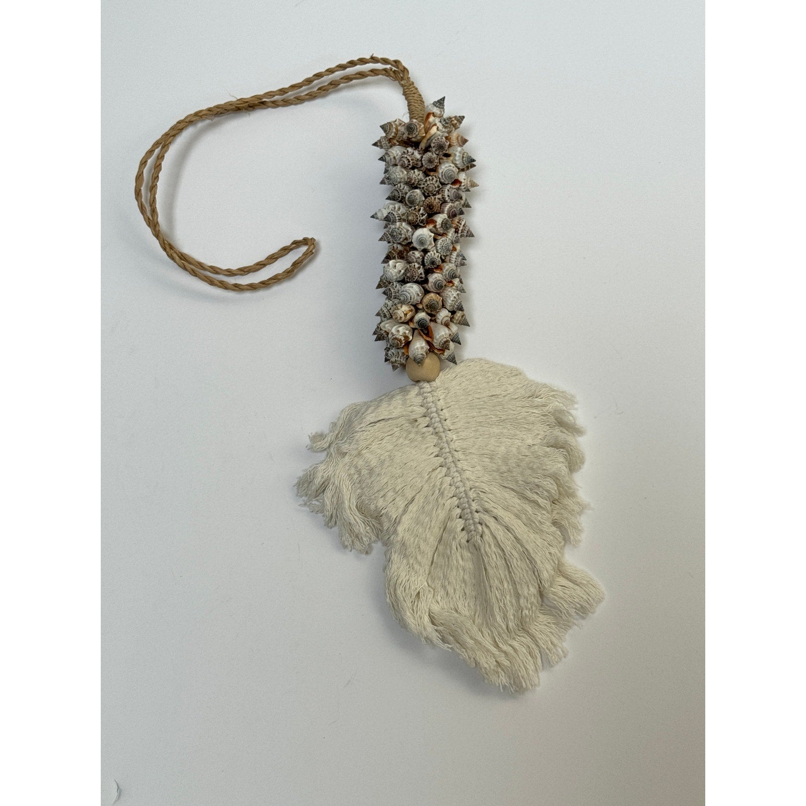 Handwoven Shell & Macrame Hanging Ornament
