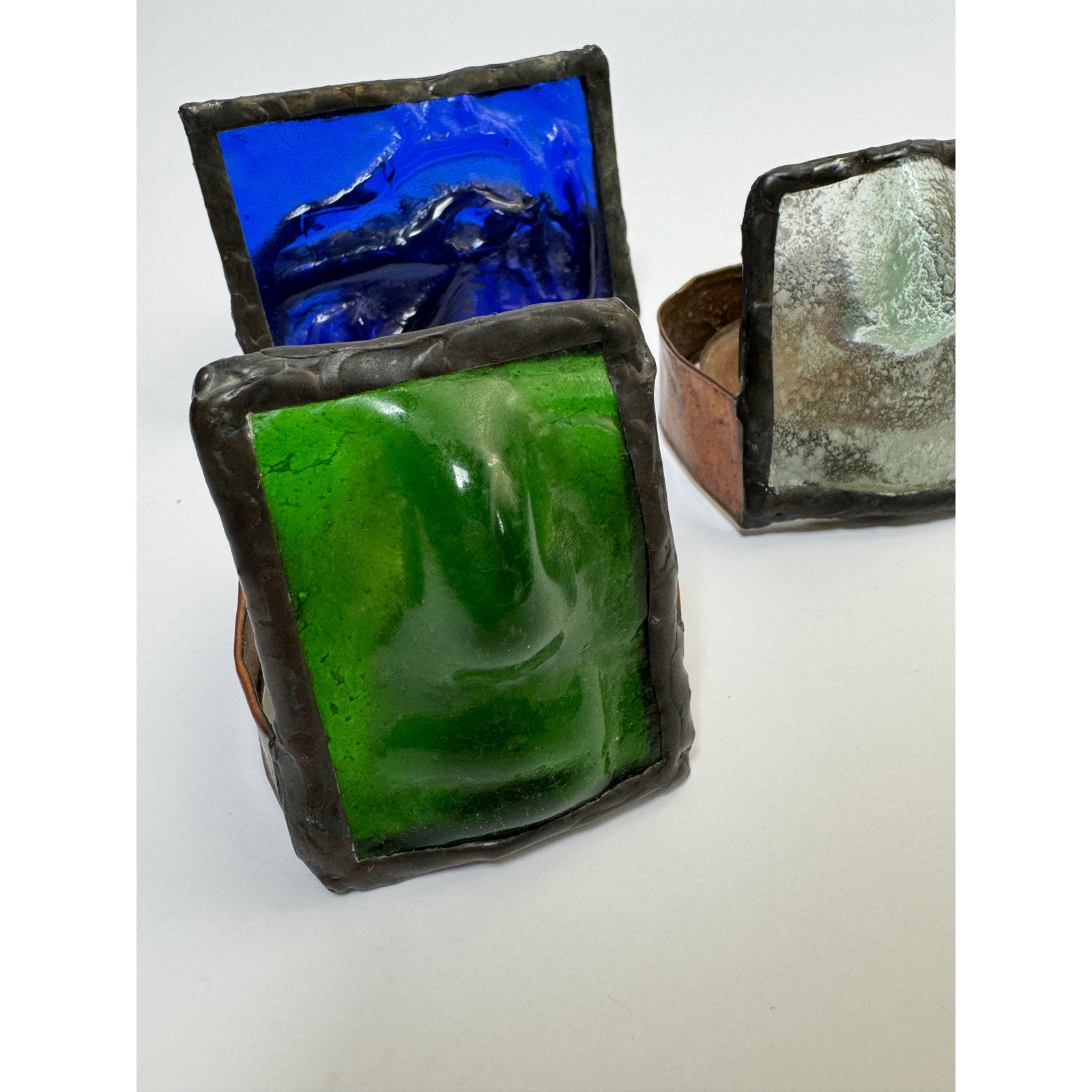 Handcrafted Glass & Copper Candle Holders