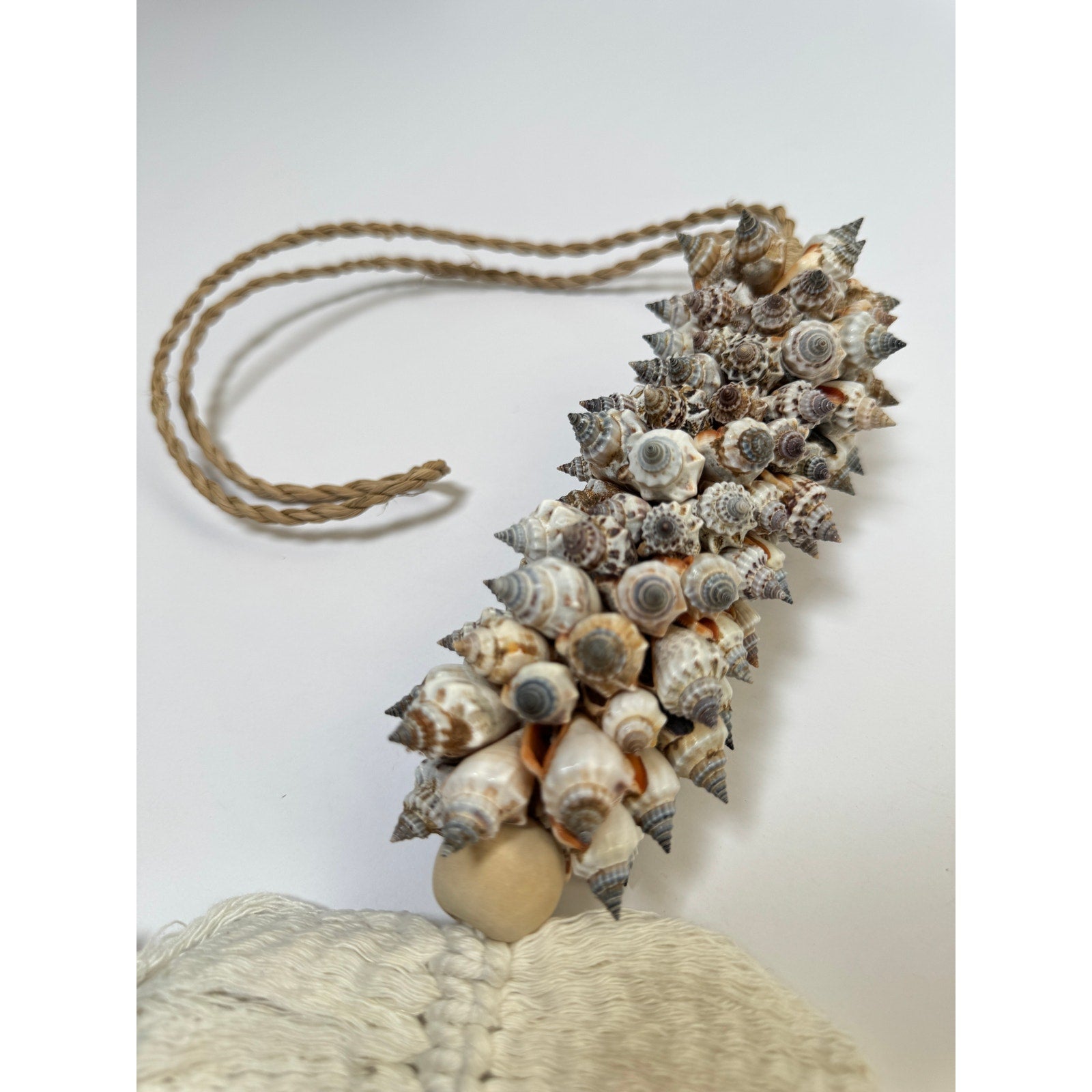 Handwoven Shell & Macrame Hanging Ornament