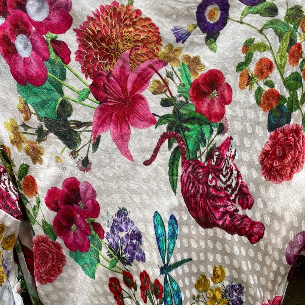 Floral Tiger Print Midi Dress