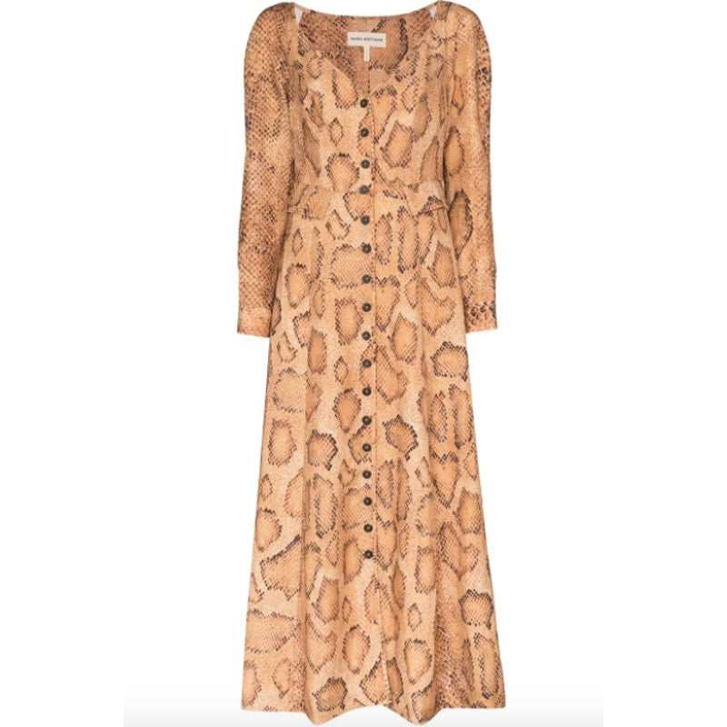 Silvana Snake-Print Midi Dress