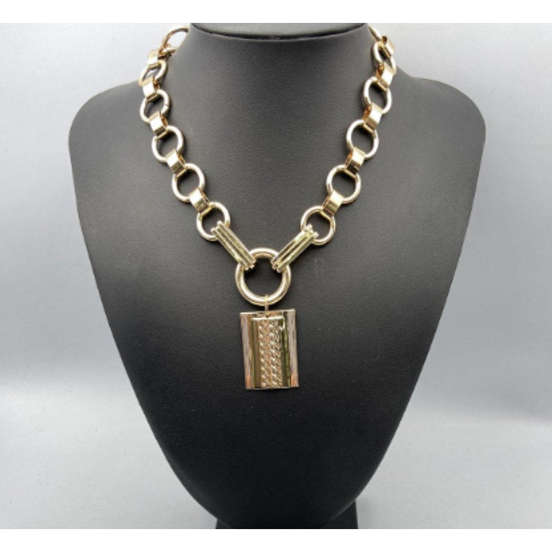 Elisa Gold Tone Chain Necklace w/ Pendant