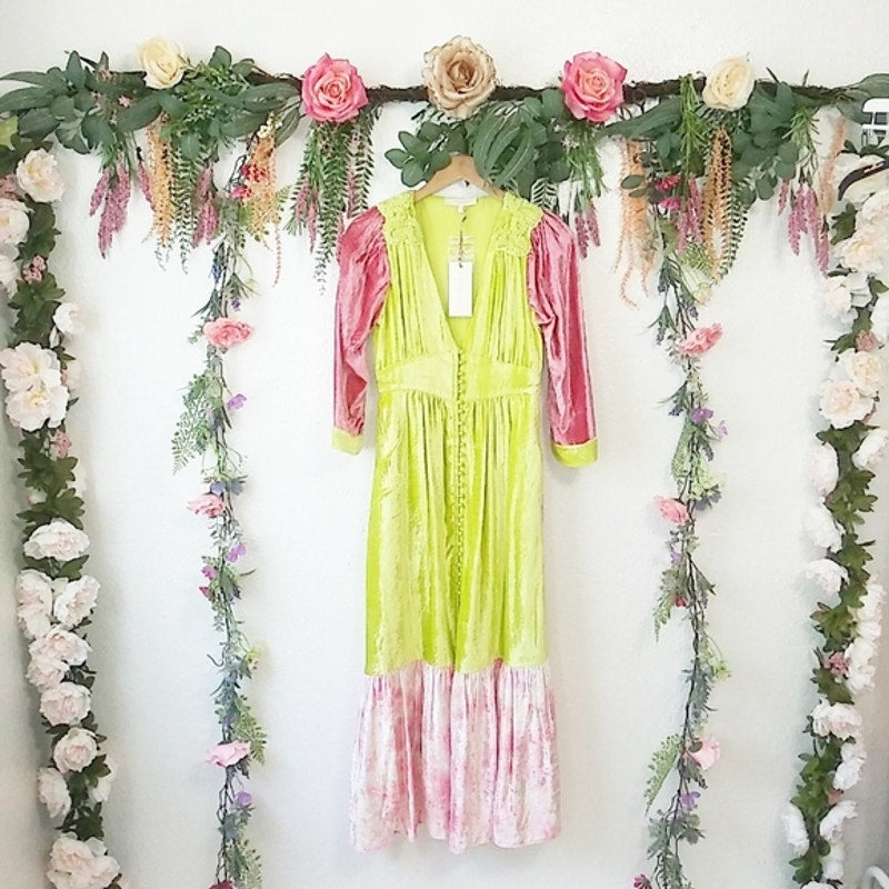 Avalon Color-Blocked Velvet Dress