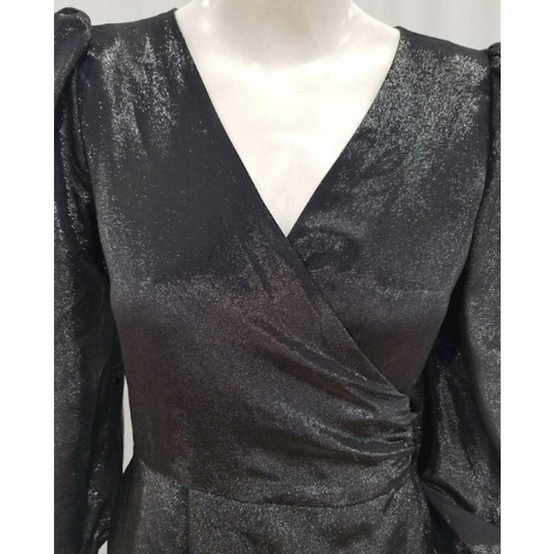 Ariel Lamé Mini Wrap Dress