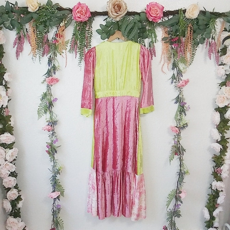 Avalon Color-Blocked Velvet Dress