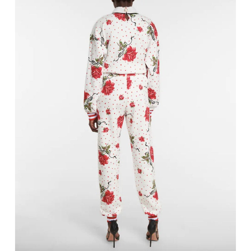 Rose Printed Sweatshirt & Jogger Set