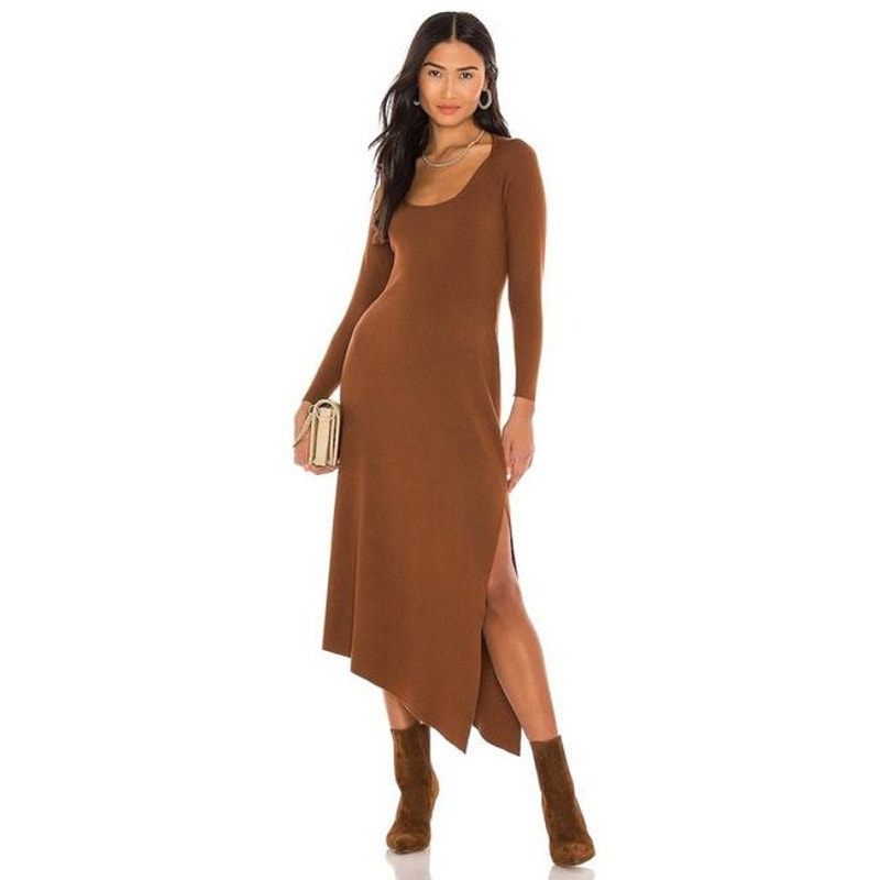 Harvey Asymmetrical Rib-Knit Dress