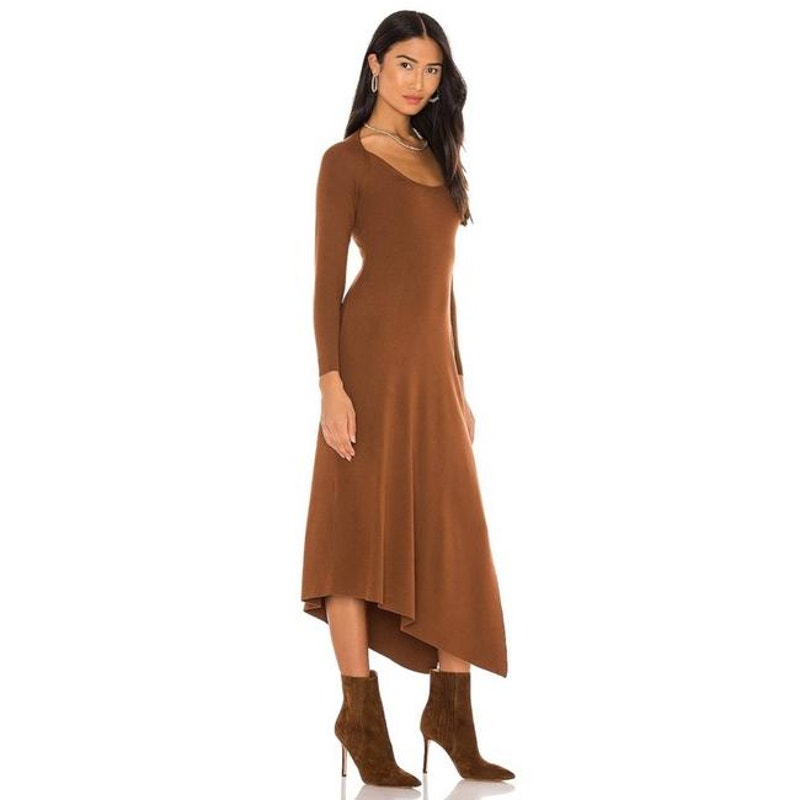 Harvey Asymmetrical Rib-Knit Dress