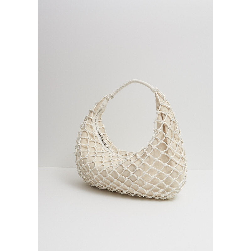 Large Luna Open-knit Netted Vegan Shoulder Bag