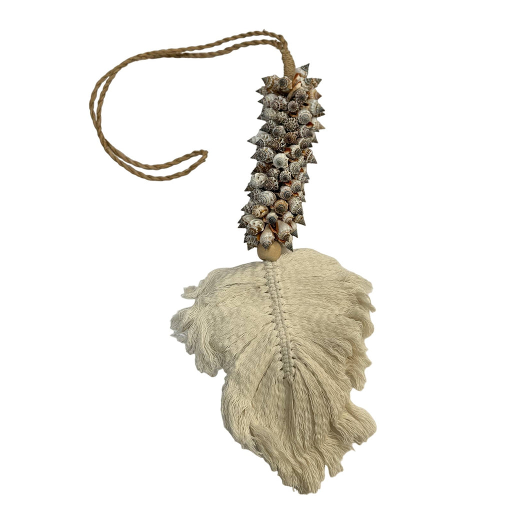 Handwoven Shell & Macrame Hanging Ornament