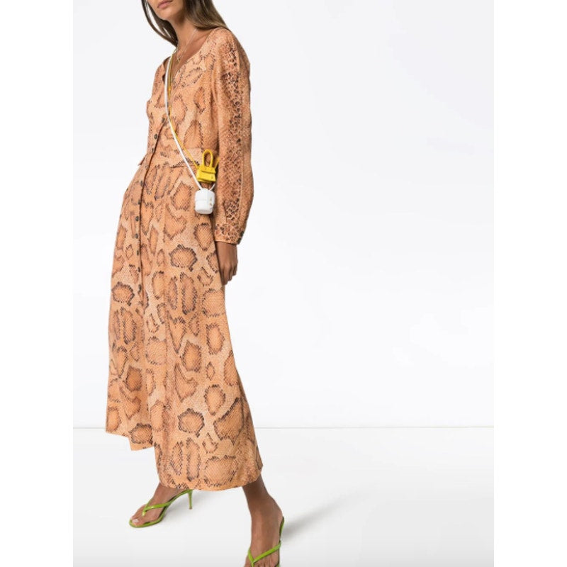 Silvana Snake-Print Midi Dress