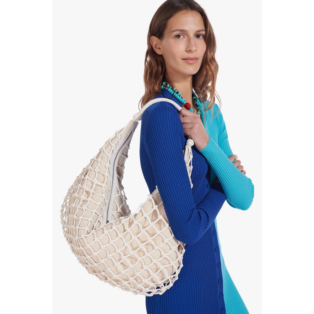 Large Luna Open-knit Netted Vegan Shoulder Bag