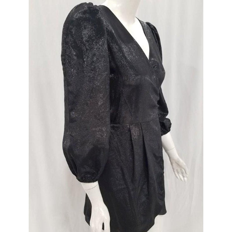 Ariel Lamé Mini Wrap Dress