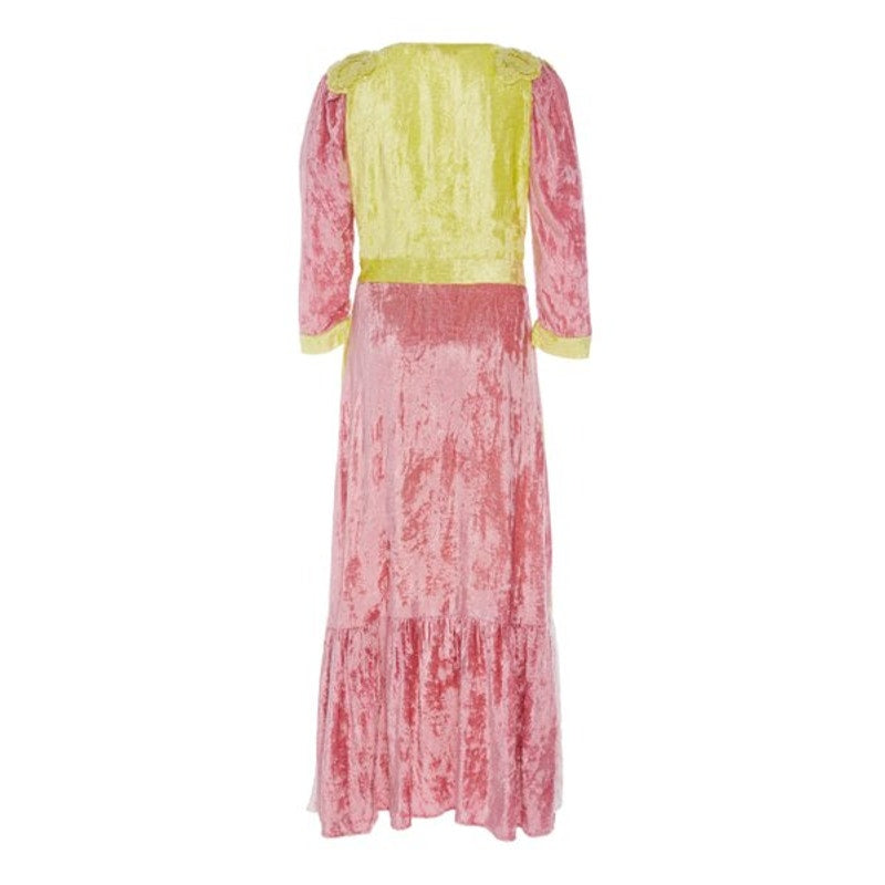 Avalon Color-Blocked Velvet Dress