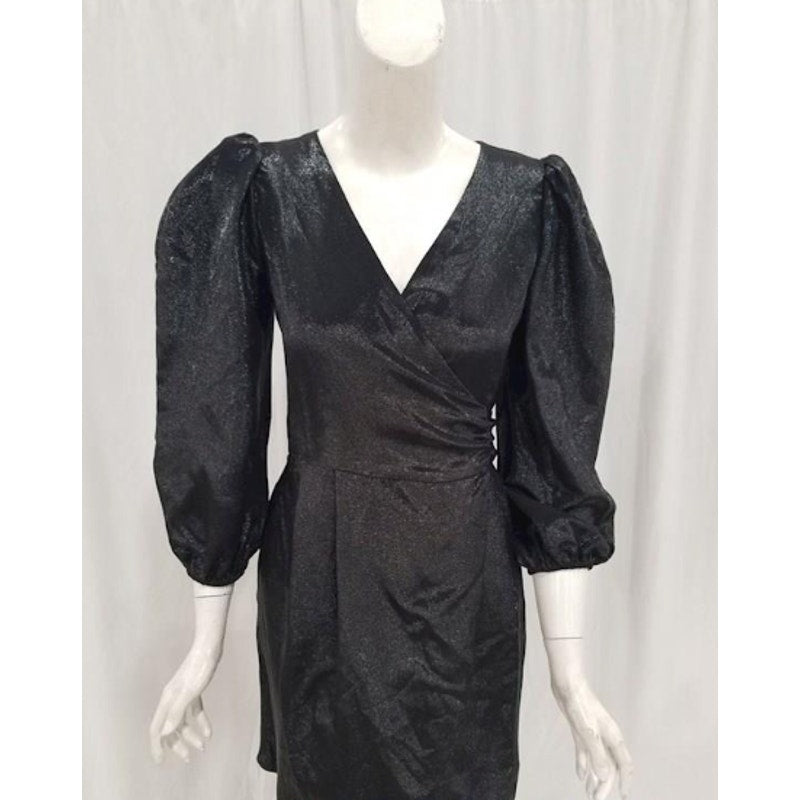 Ariel Lamé Mini Wrap Dress