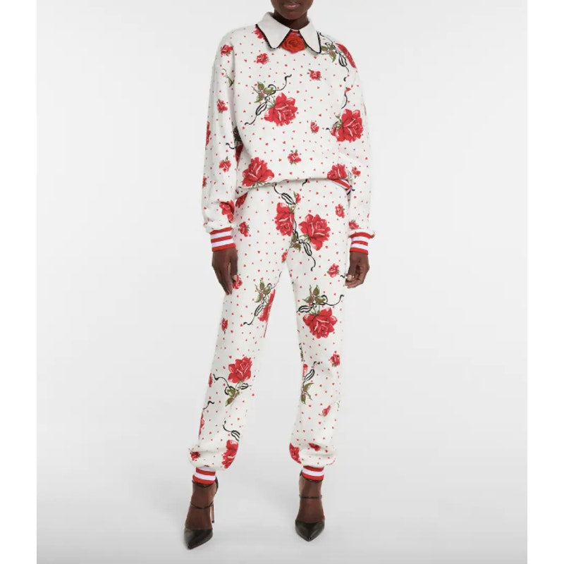 Rose Printed Sweatshirt & Jogger Set