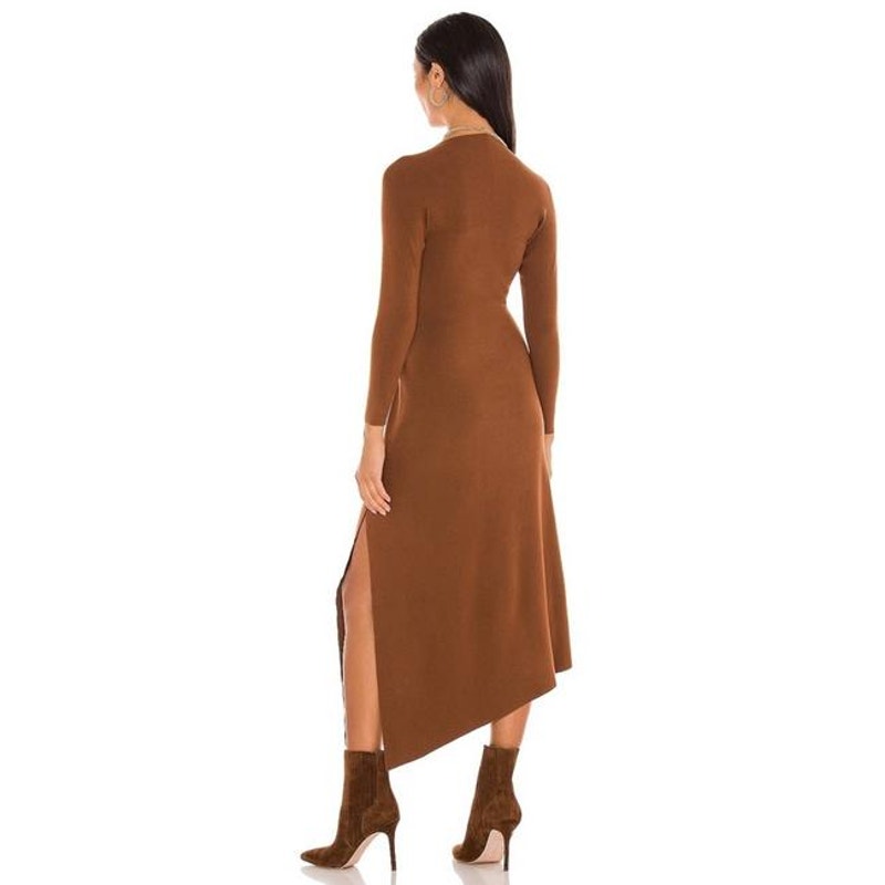 Harvey Asymmetrical Rib-Knit Dress