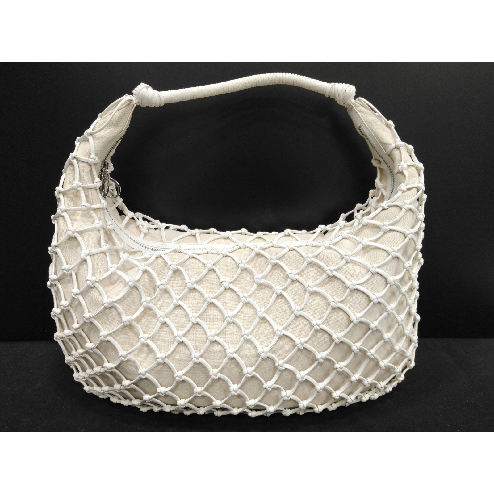 Large Luna Open-knit Netted Vegan Shoulder Bag