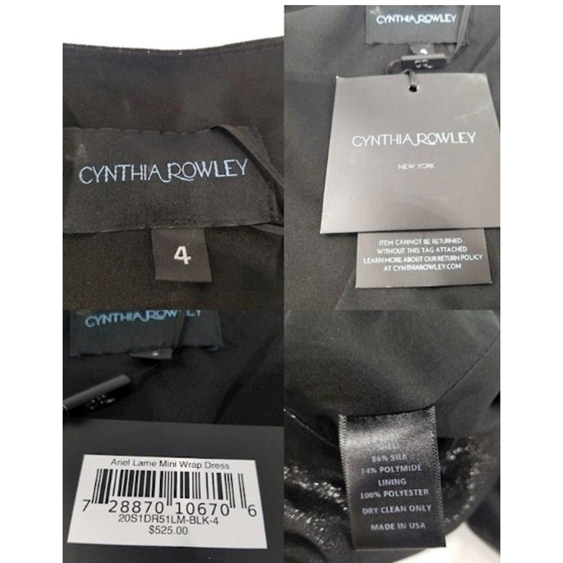 Ariel Lamé Mini Wrap Dress