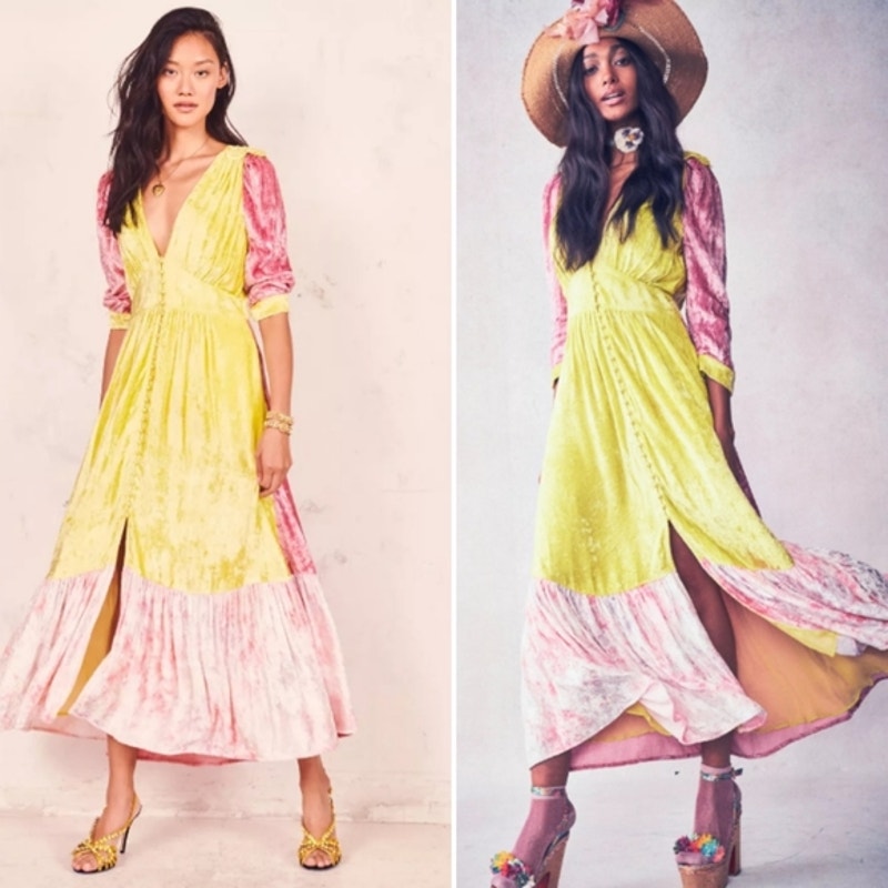 Avalon Color-Blocked Velvet Dress