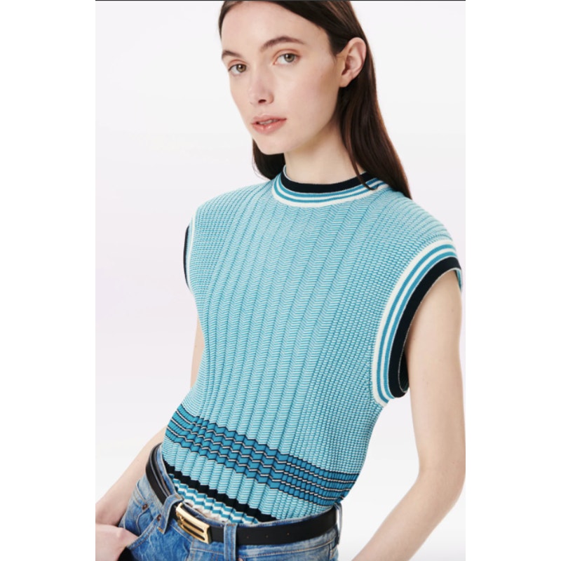 Knitted Crew-Neck Tank Top