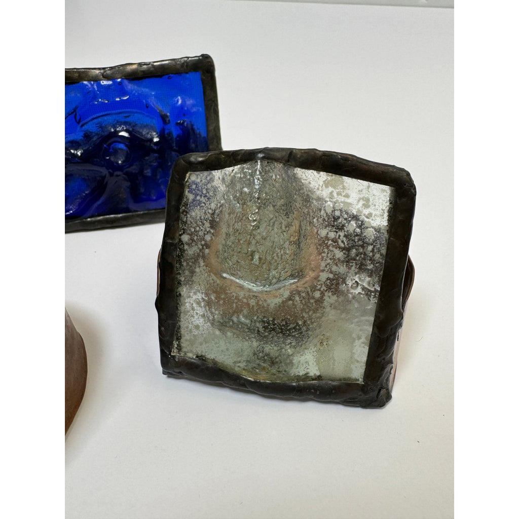 Handcrafted Glass & Copper Candle Holders