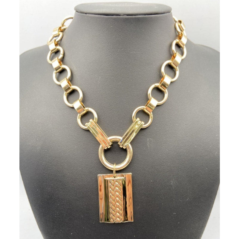 Elisa Gold Tone Chain Necklace w/ Pendant