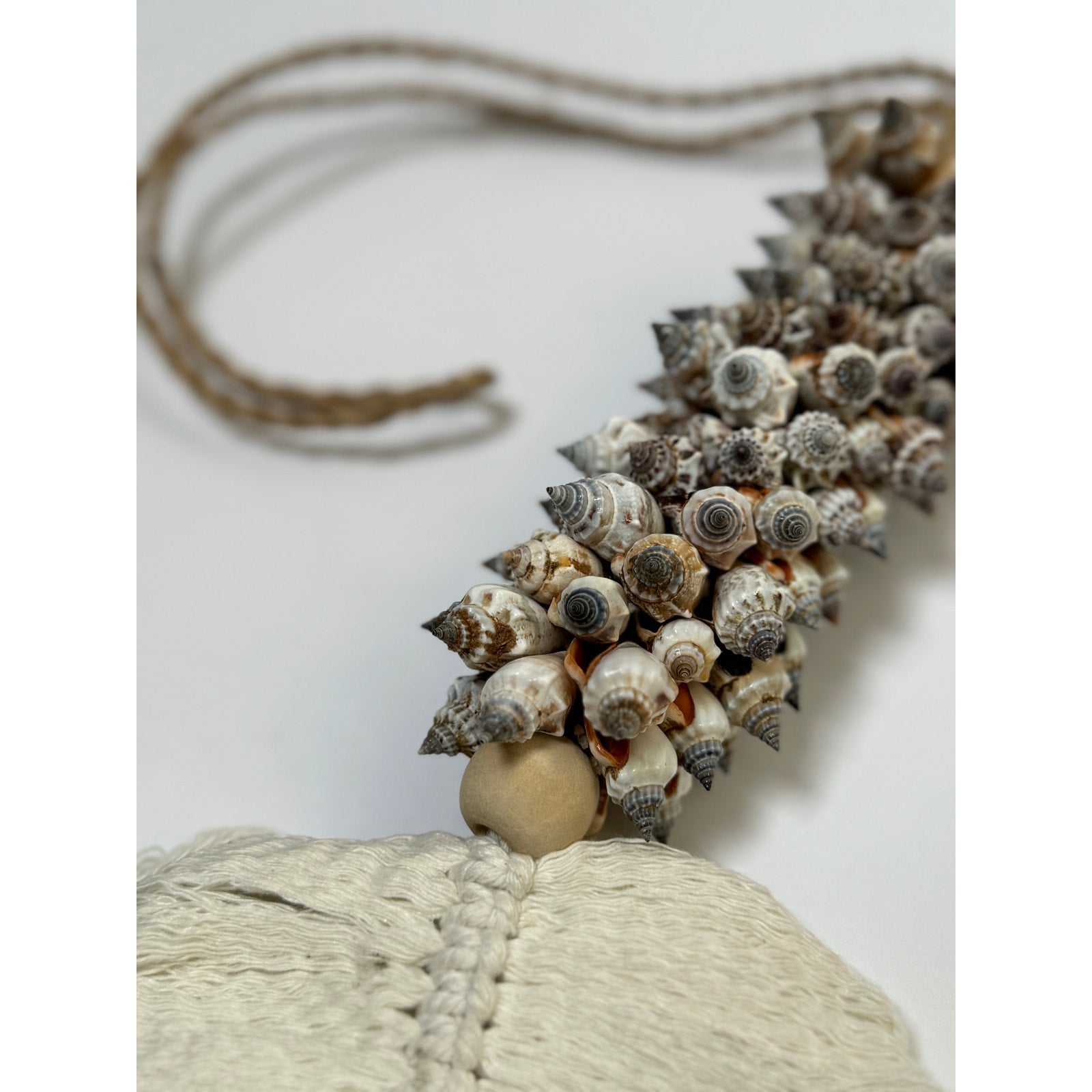Handwoven Shell & Macrame Hanging Ornament