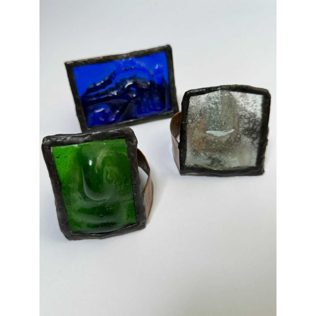 Handcrafted Glass & Copper Candle Holders