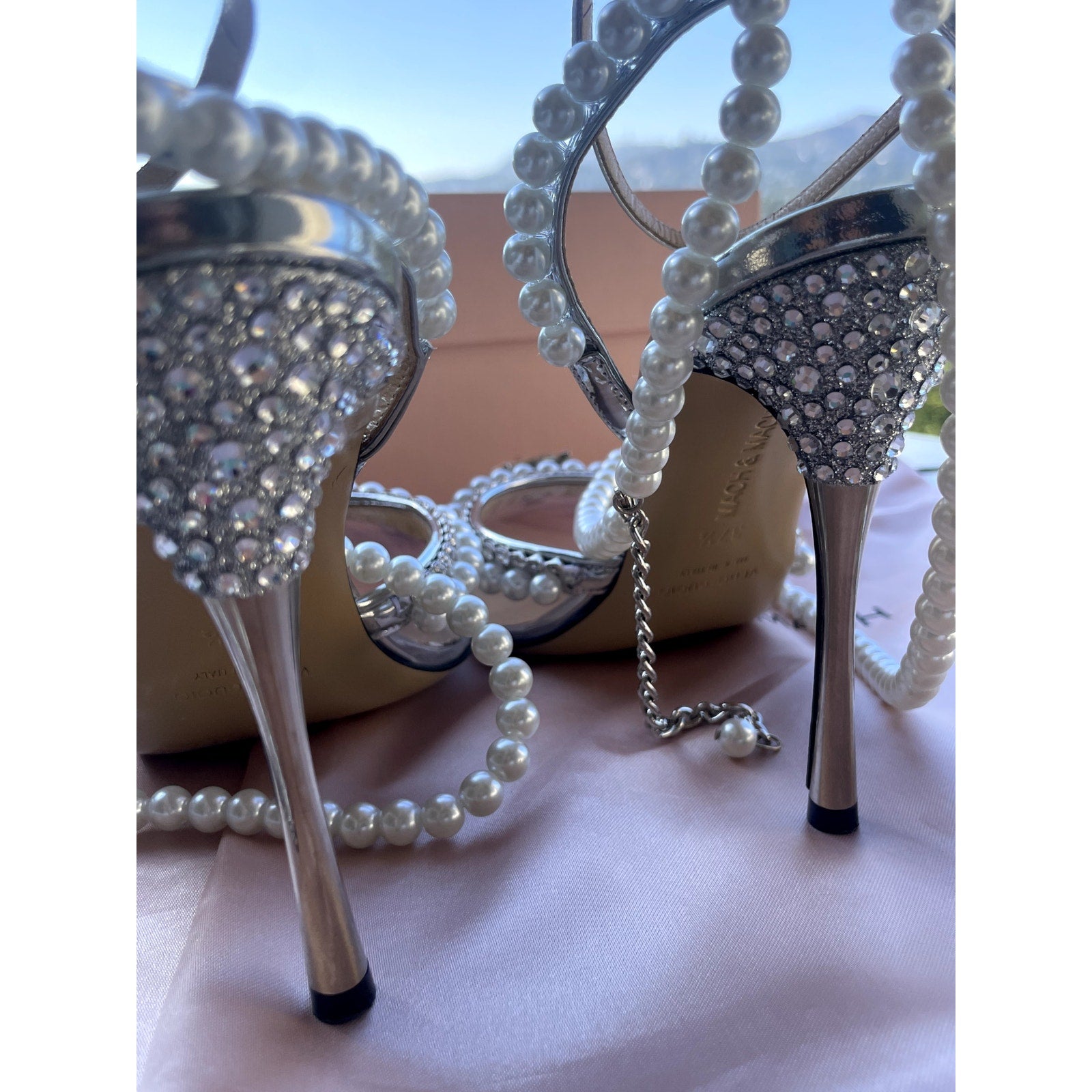 Diamond of Elizabeth Embellished PVC Patent-Leather Heels