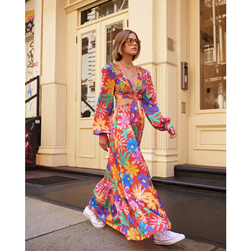 Aster Long Sleeve Cut-Out Dress