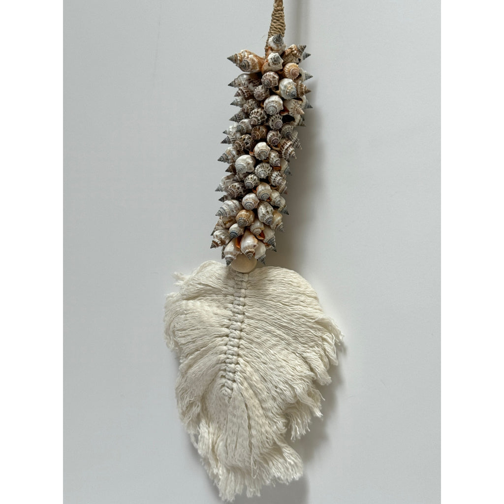 Handwoven Shell & Macrame Hanging Ornament