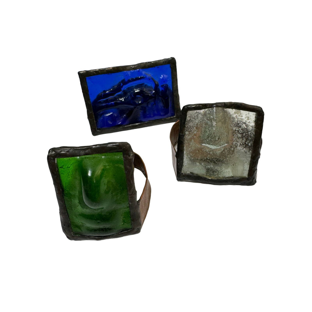 Handcrafted Glass & Copper Candle Holders