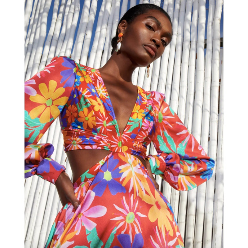 Aster Long Sleeve Cut-Out Dress