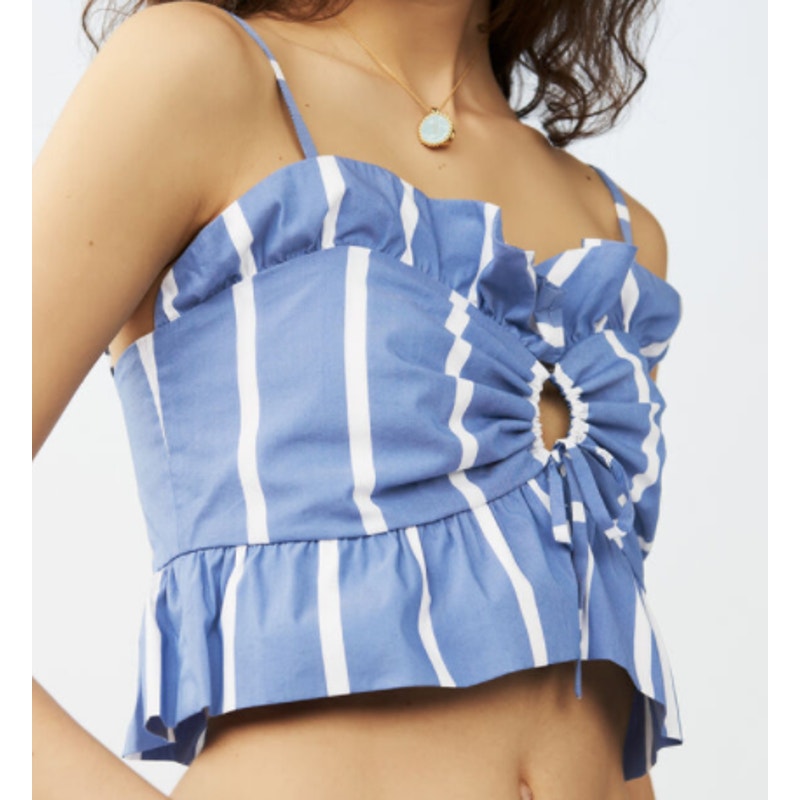 Lesley Cropped Striped Poplin Top