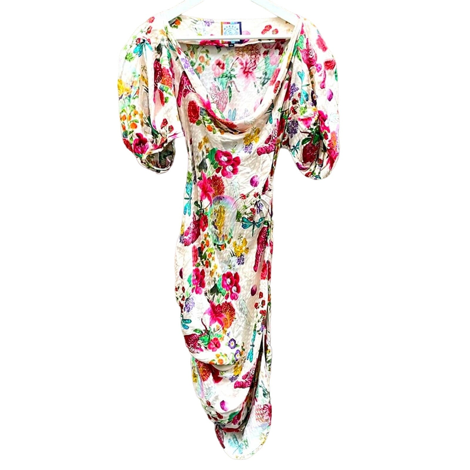 Floral Tiger Print Midi Dress