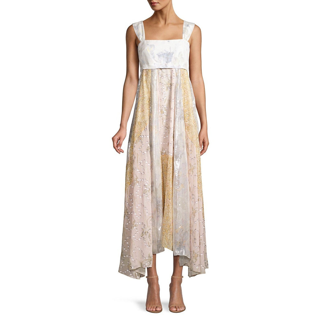 Sleeveless Daffodil Shimmer Maxi Dress
