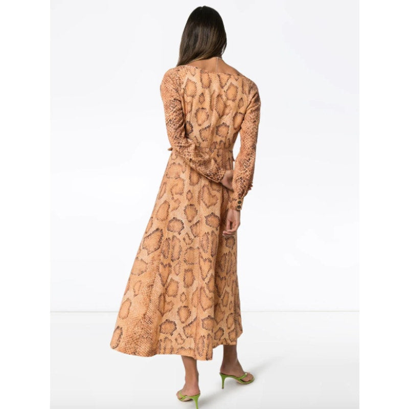 Silvana Snake-Print Midi Dress