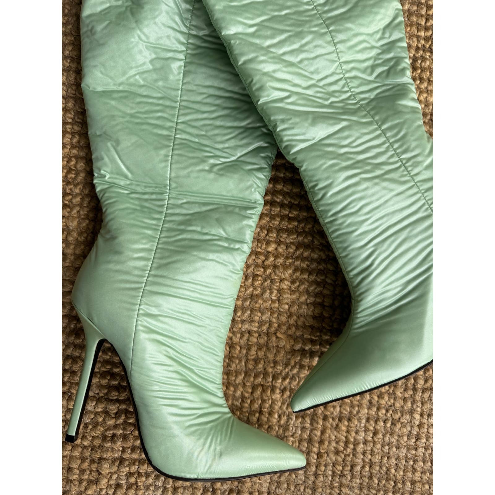 Puffer Cuffed Synthetic Boots