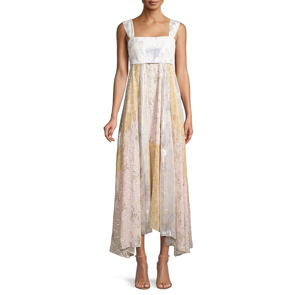 Sleeveless Daffodil Shimmer Maxi Dress
