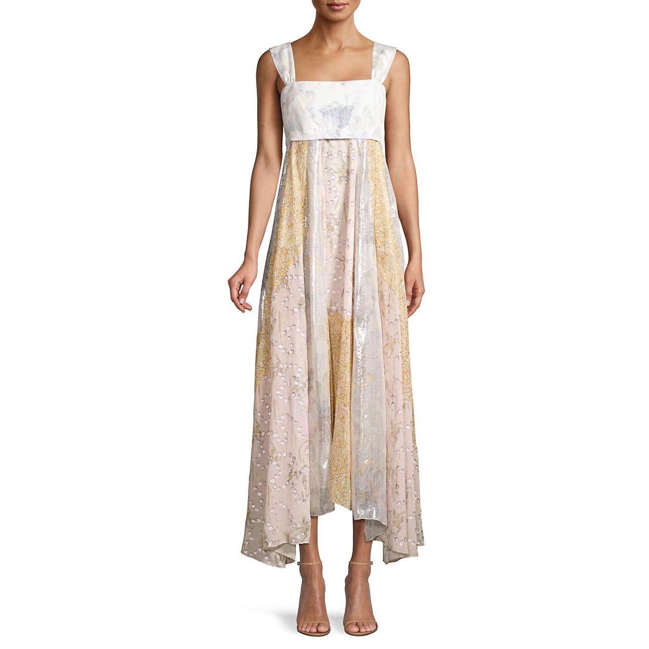 Sleeveless Daffodil Shimmer Maxi Dress