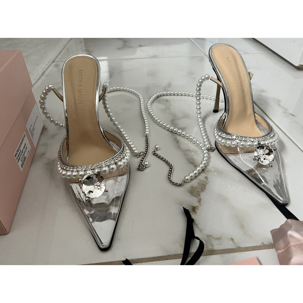 Diamond of Elizabeth Embellished PVC Patent-Leather Heels