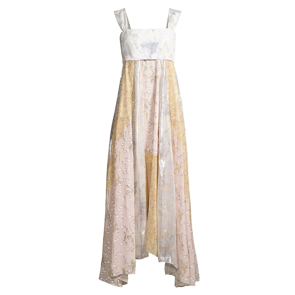 Sleeveless Daffodil Shimmer Maxi Dress