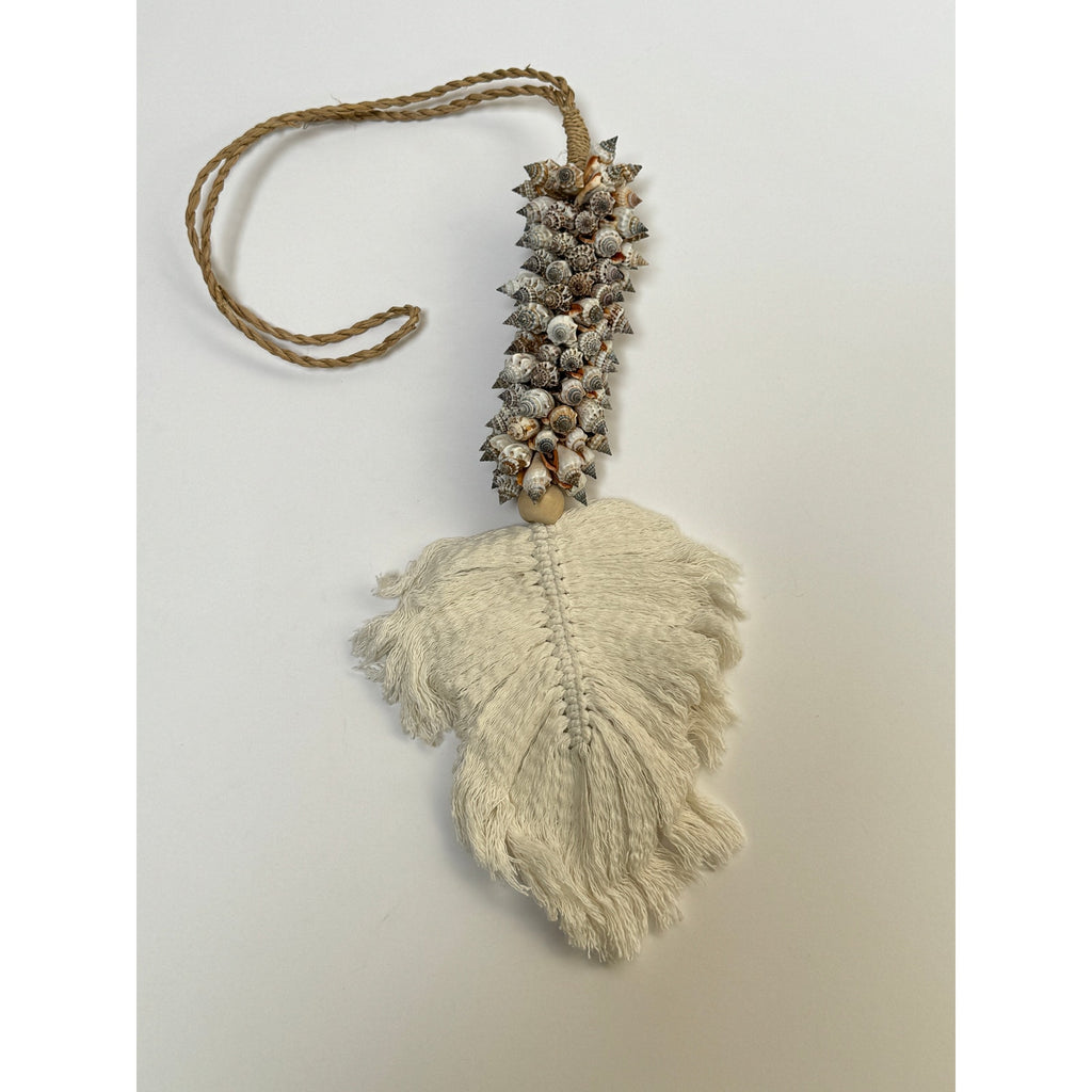 Handwoven Shell & Macrame Hanging Ornament