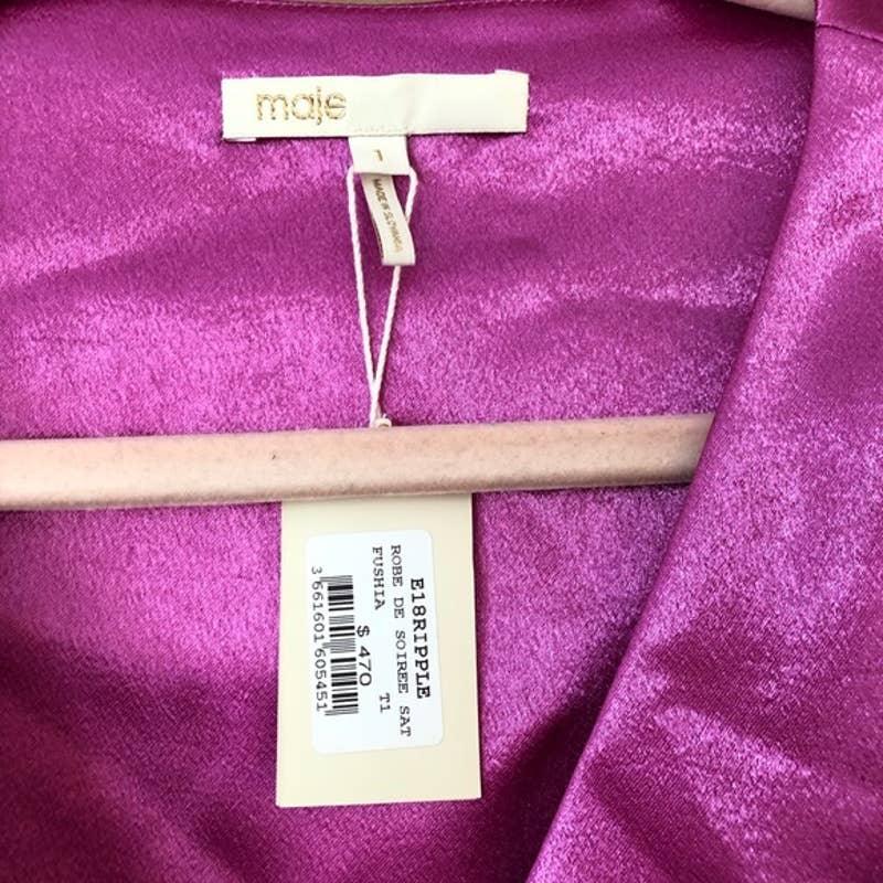 Ripple Ruffle Detail Satin Wrap Dress