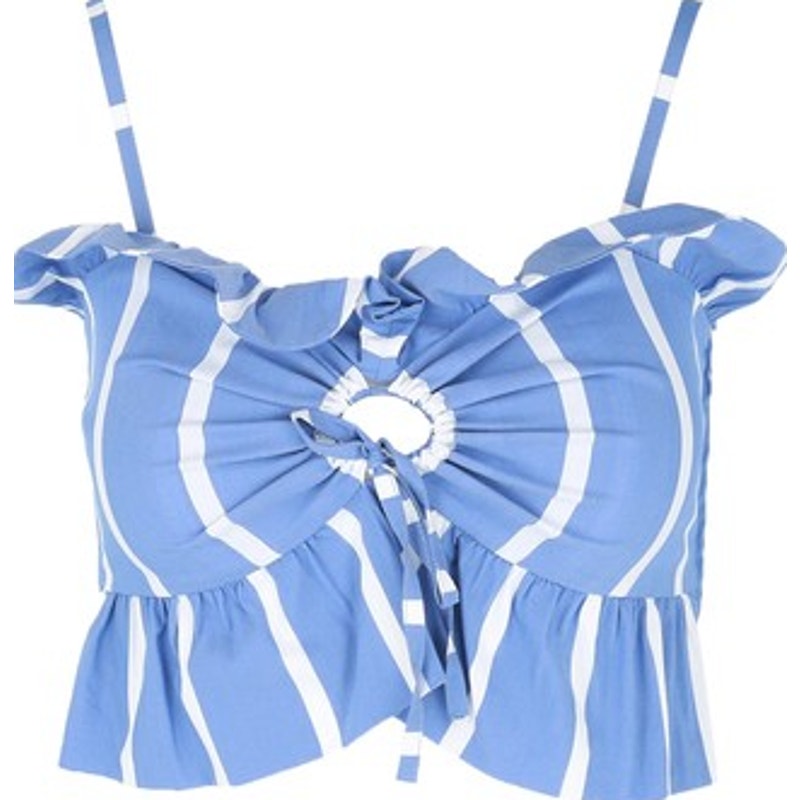 Lesley Cropped Striped Poplin Top