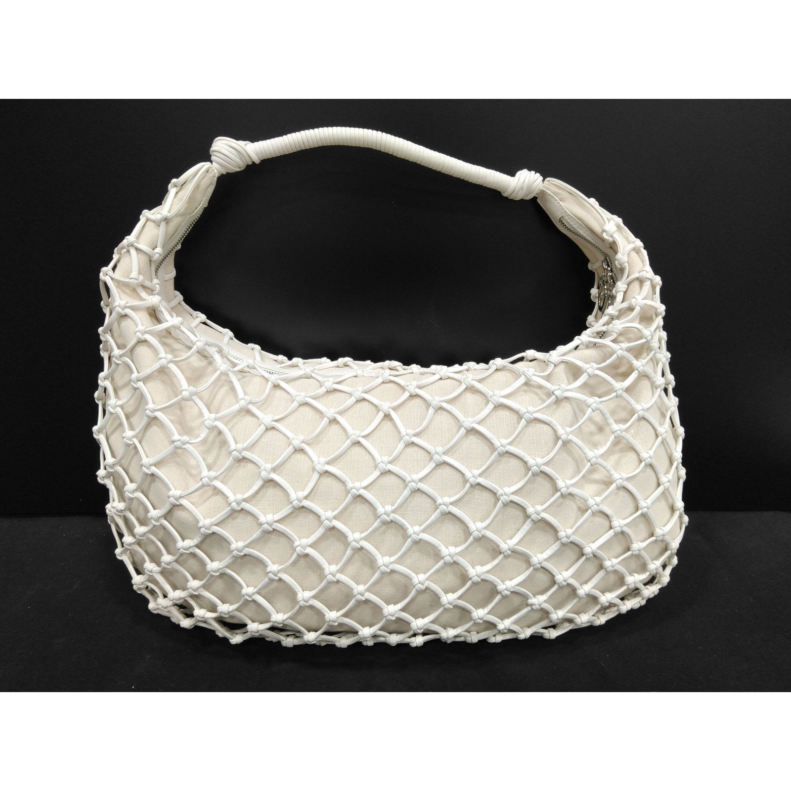 Large Luna Open-knit Netted Vegan Shoulder Bag