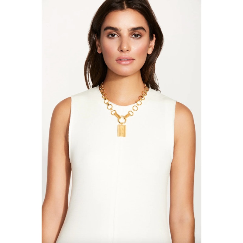 Elisa Gold Tone Chain Necklace w/ Pendant